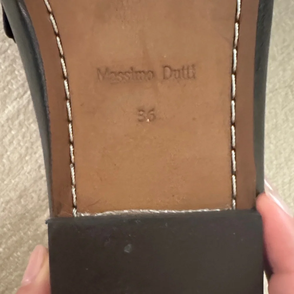 Massimo Dutti Dark Leather Slip-On Loafers - Picture 8 of 10